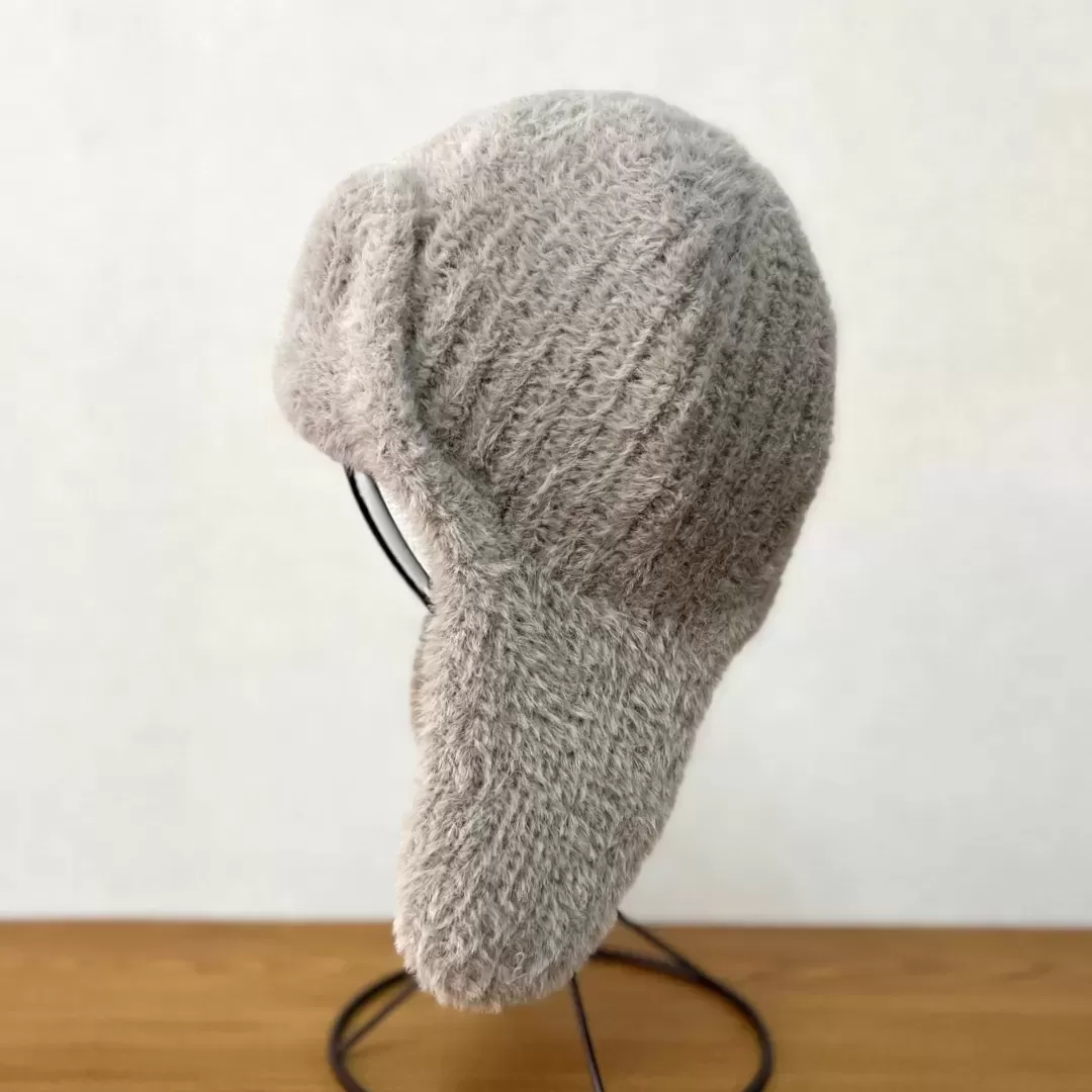 shaggy knitted flight cap